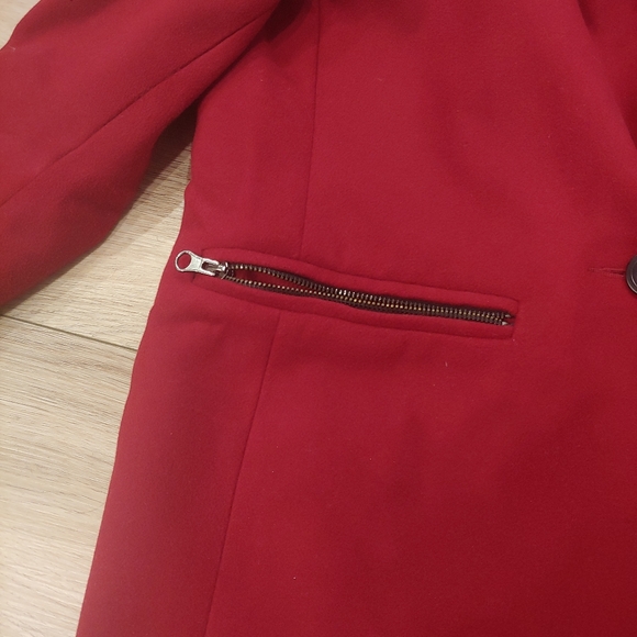 ASOS burgundy wool overcoat // size 0 - Picture 9 of 9